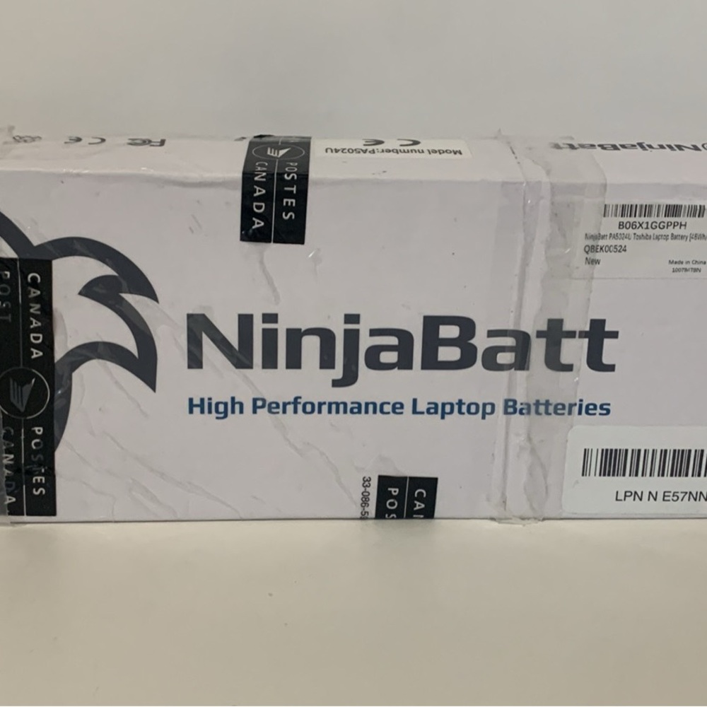 NinjaBatt Battery Toshiba PA5024U Rechargeable Ion New open Box Black